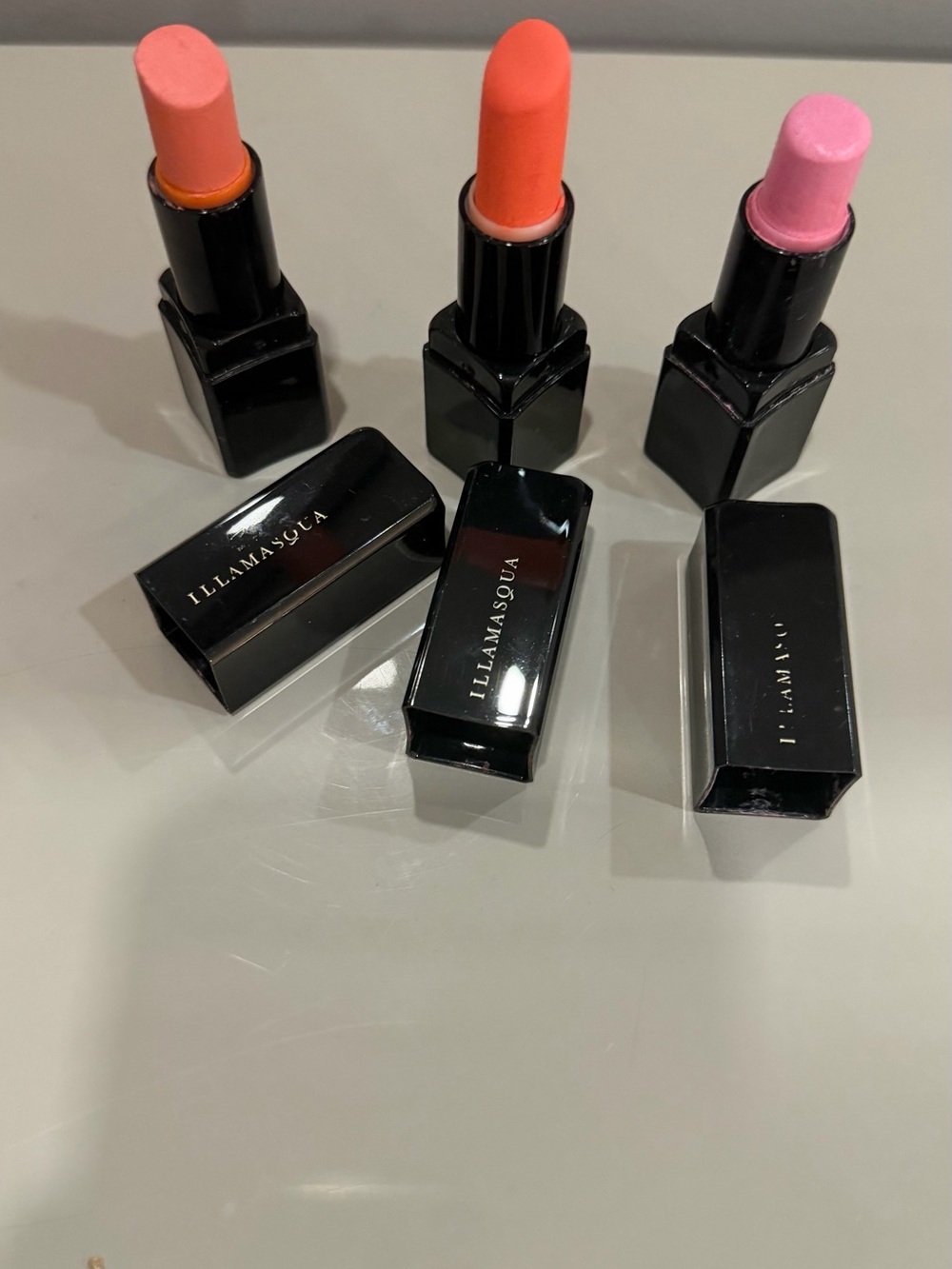Illamasqua Cream Lipstick Bundle - Nude, Pink, Coral